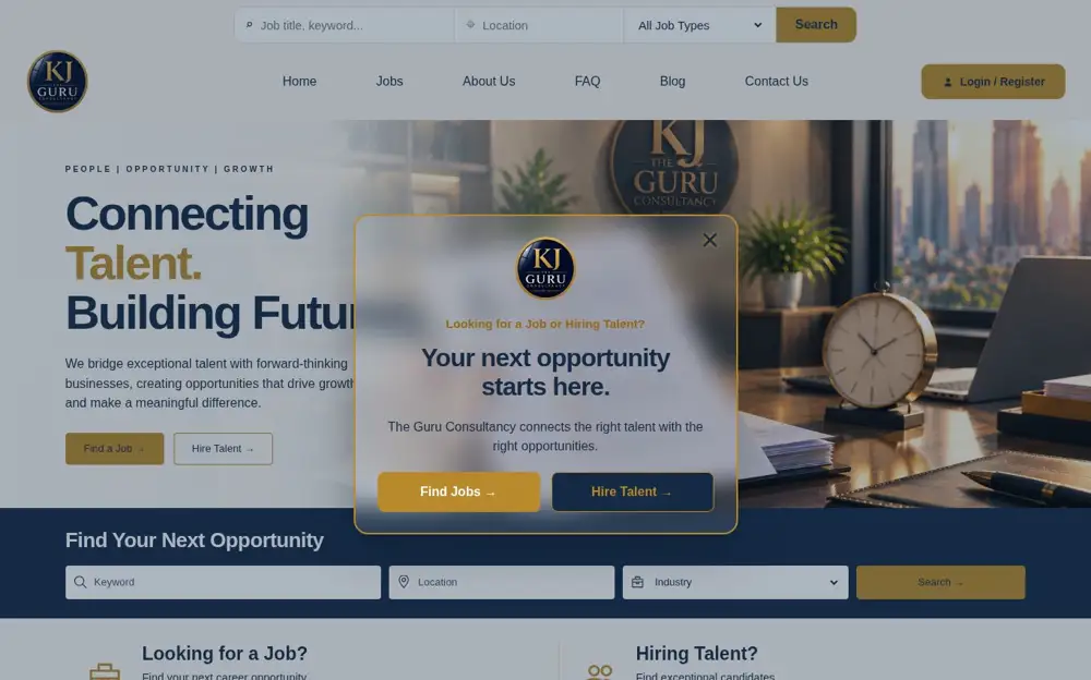 The Guru Consultancy website homepage screenshot
